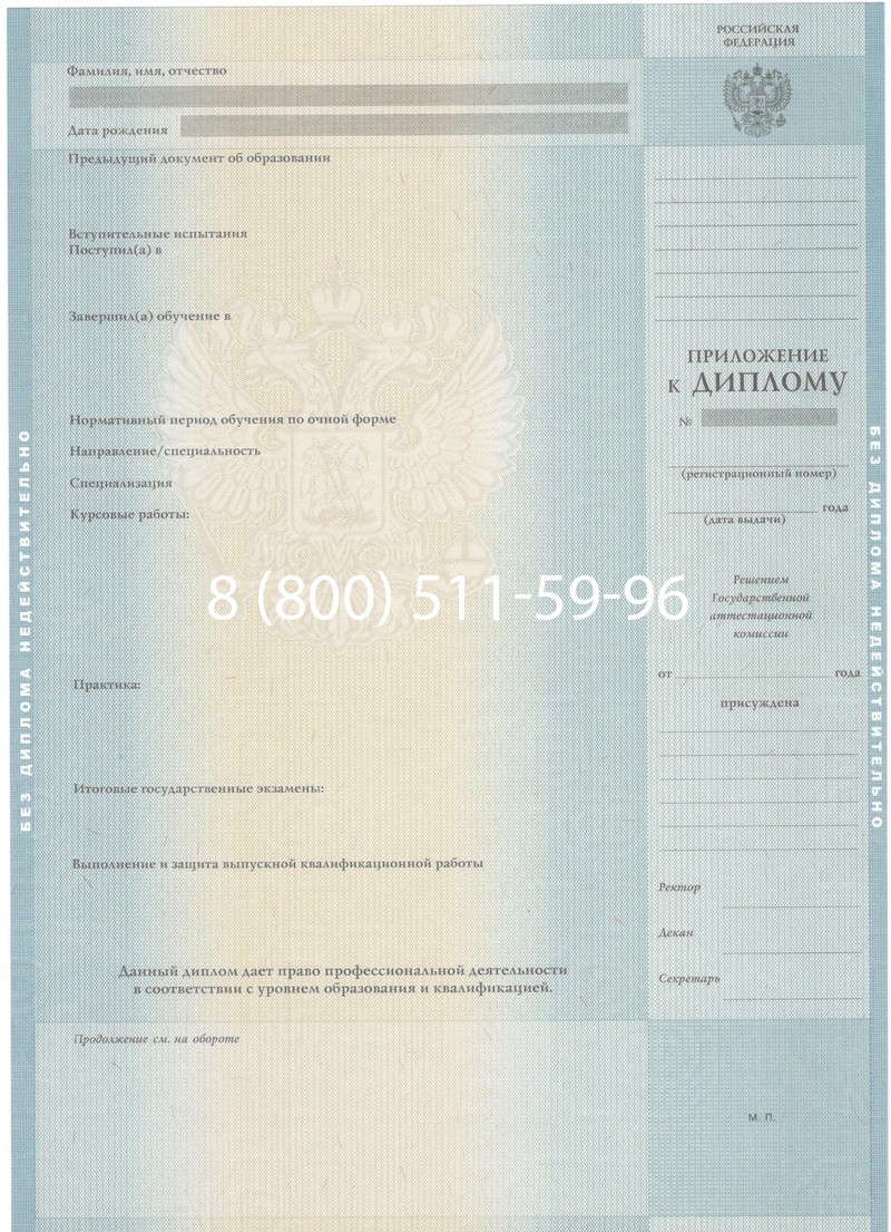 Заказать Диплом о высшем образовании 2012-2013 годов в Набережных Челнах